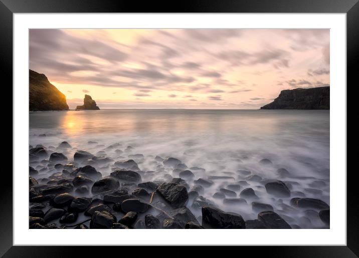 Talisker Bay  Skye  at Sunset Framed Mounted Print by Derek Beattie