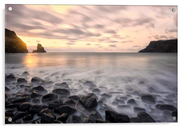 Talisker Bay  Skye  at Sunset Acrylic by Derek Beattie