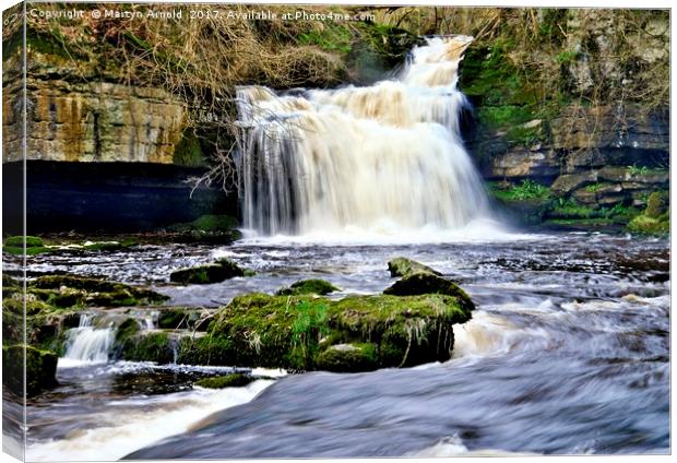 West Burton Waterfall After the Rain Canvas Print by Martyn Arnold