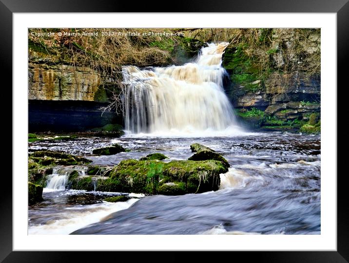 West Burton Waterfall After the Rain Framed Mounted Print by Martyn Arnold