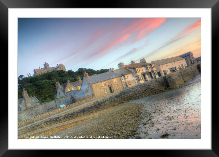 St Michael's Mount Harbour Framed Mounted Print by Diane Griffiths