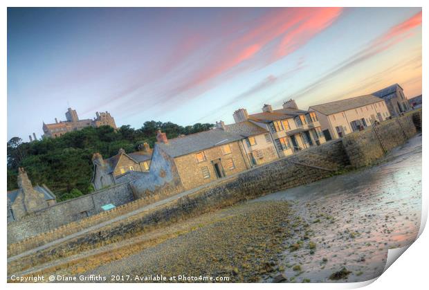 St Michael's Mount Harbour Print by Diane Griffiths