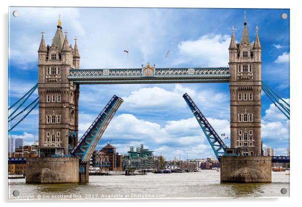 Tower Bridge London Acrylic by jim scotland fine art
