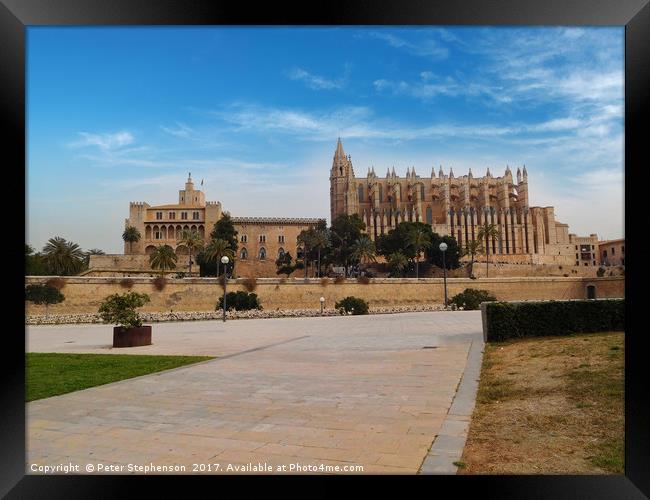 Parc de la Mar and Palma Cathederal Framed Print by Peter Stephenson
