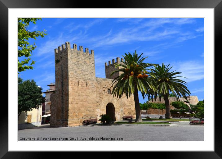Xara Gate - Portal del Moll in Alcudia Old Town    Framed Mounted Print by Peter Stephenson