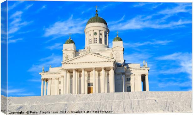 The Helsinki Evangelical Lutheran Cathedral Canvas Print by Peter Stephenson
