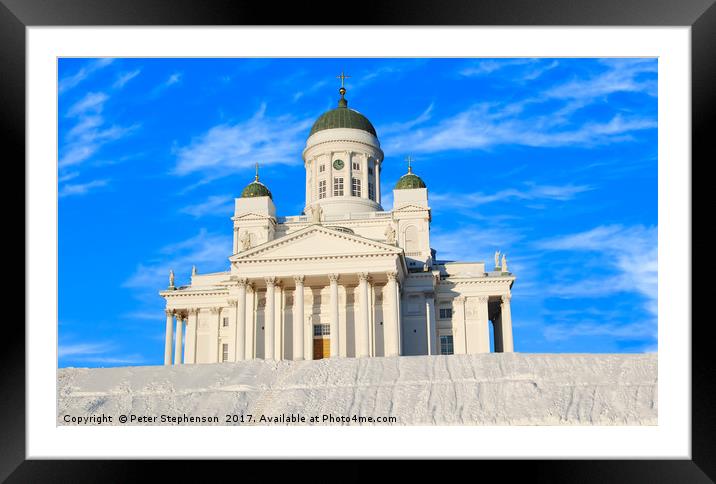 The Helsinki Evangelical Lutheran Cathedral Framed Mounted Print by Peter Stephenson