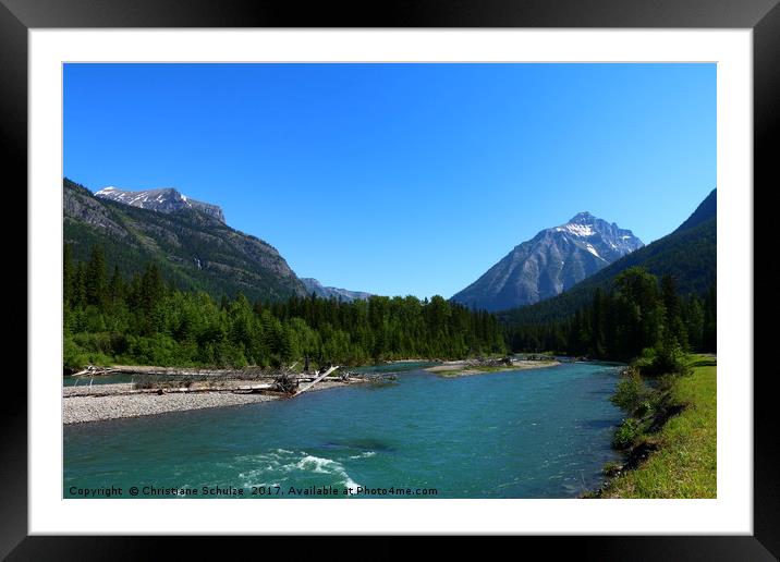 MacDonald River Glacier National Park  Framed Mounted Print by Christiane Schulze