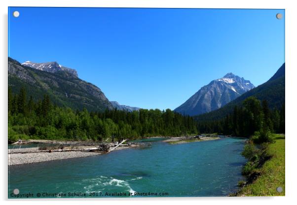 MacDonald River Glacier National Park  Acrylic by Christiane Schulze