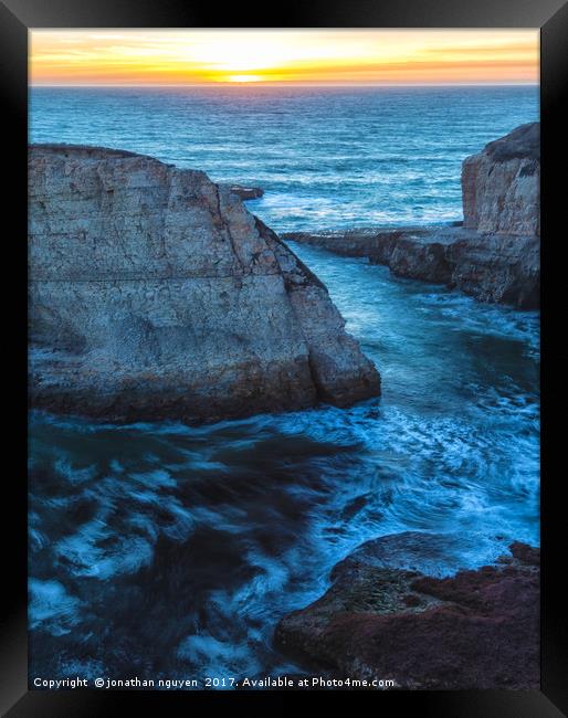 Flow To The Sunset Framed Print by jonathan nguyen