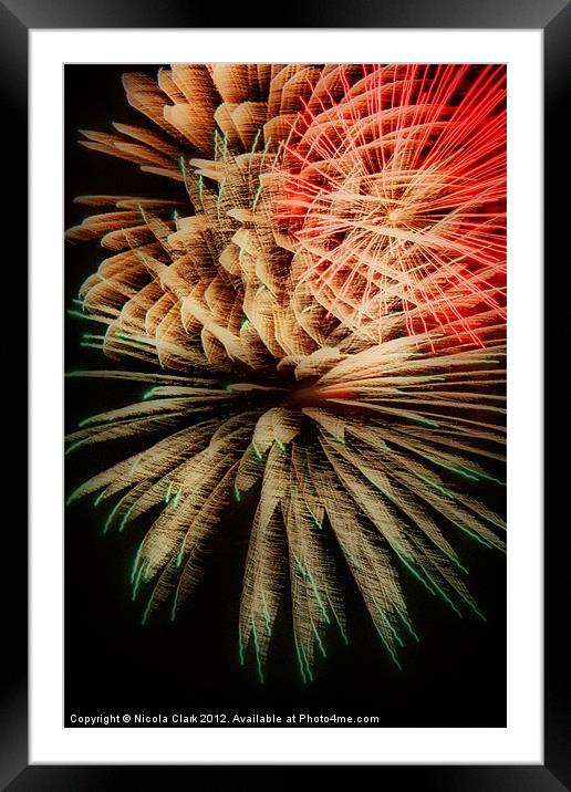 Fireworks Framed Mounted Print by Nicola Clark