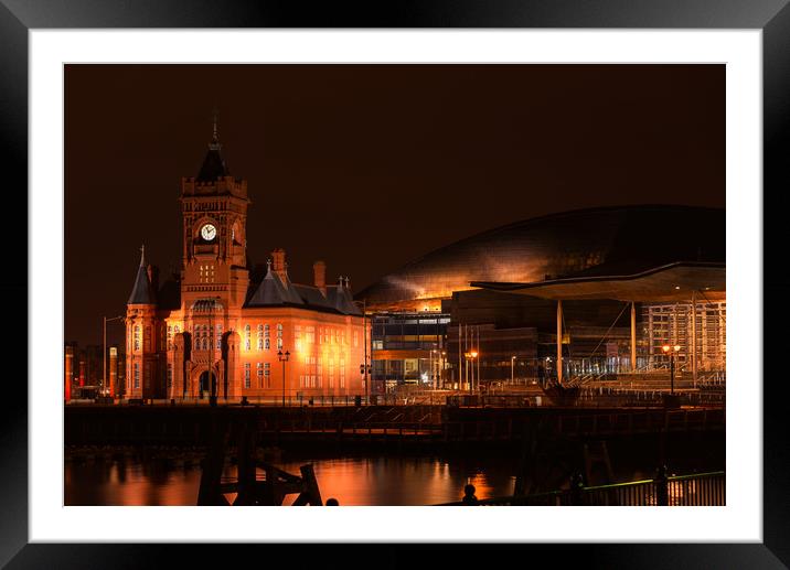 Cardiff bay,  Pierhead building and Senedd  Framed Mounted Print by Dean Merry