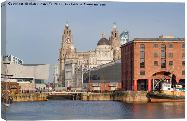 Majestic Liverpool Waterfront Canvas Print by Alan Tunnicliffe