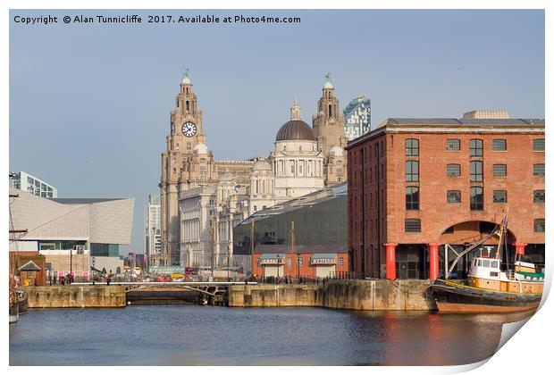 Majestic Liverpool Waterfront Print by Alan Tunnicliffe