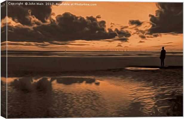 Another place at sunset  Canvas Print by John Wain