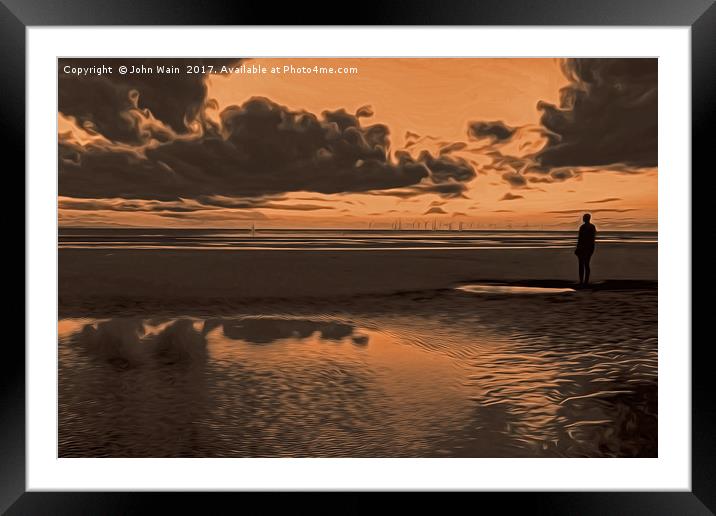 Another place at sunset  Framed Mounted Print by John Wain