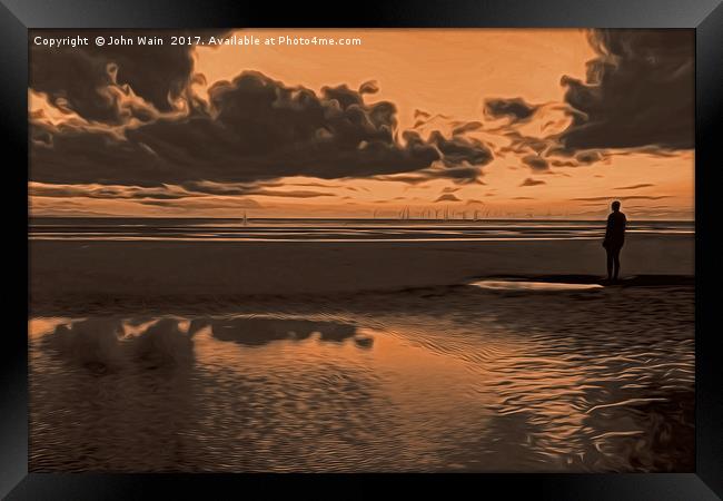 Another place at sunset  Framed Print by John Wain