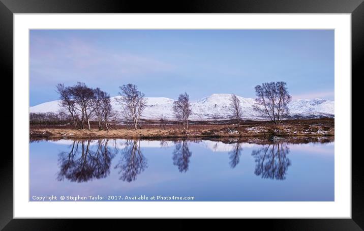 Dusk at Loch Ba Framed Mounted Print by Stephen Taylor