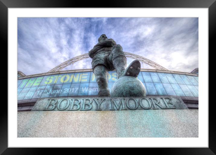 Bobby Moore Statue Wembley Stadium Framed Mounted Print by David Pyatt