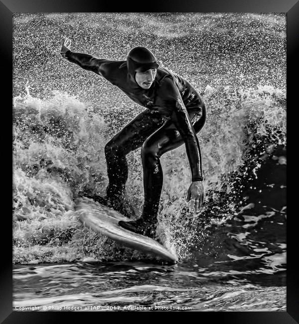 Winter Surfer Framed Print by Philip Hodges aFIAP ,