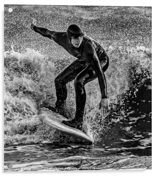 Winter Surfer Acrylic by Philip Hodges aFIAP ,
