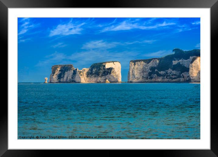 Old Harry Rocks Framed Mounted Print by Peter Stephenson