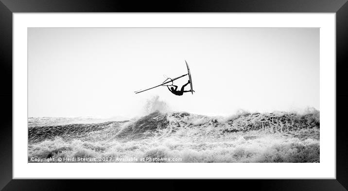 Windsurfer Tricks Framed Mounted Print by Heidi Stewart