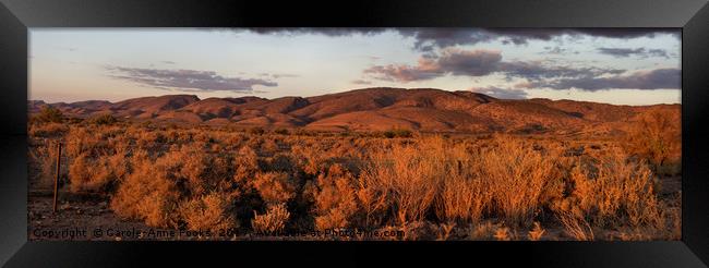 Sunset on the Heysen Range, Flinders Ranges Framed Print by Carole-Anne Fooks