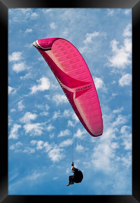 Red Canopy Paraglider Framed Print by Bel Menpes