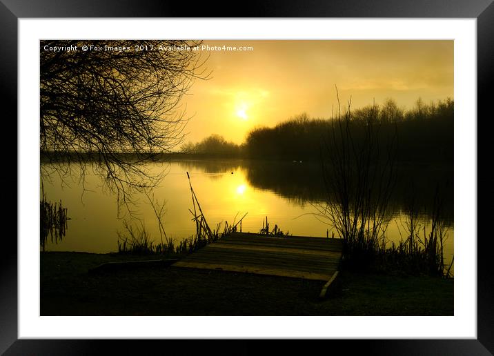 Sunrise on Birtle lake Framed Mounted Print by Derrick Fox Lomax