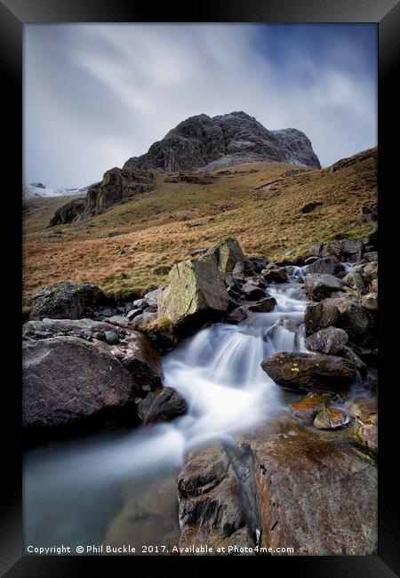 Greenhow End Waterfalls Framed Print by Phil Buckle
