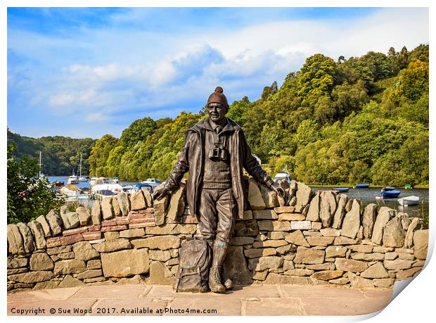 Tom Weir on the shores of Loch Lomond Print by Sue Wood