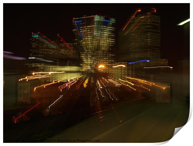 Financial Boom London at Night   Print by Terry Senior