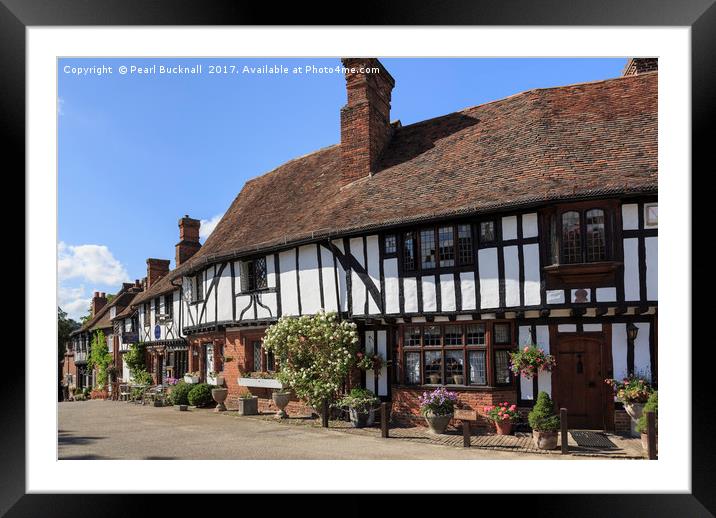 Timbered Cottages in Chilham Village, Kent Framed Mounted Print by Pearl Bucknall