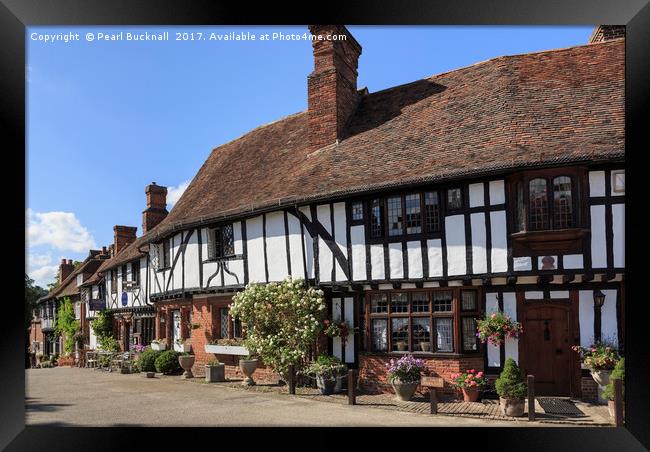 Timbered Cottages in Chilham Village, Kent Framed Print by Pearl Bucknall