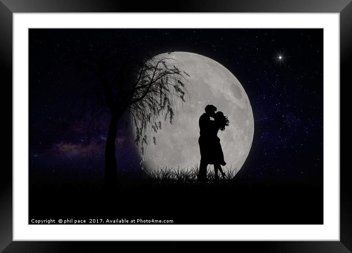The moonlight lovers Framed Mounted Print by phil pace