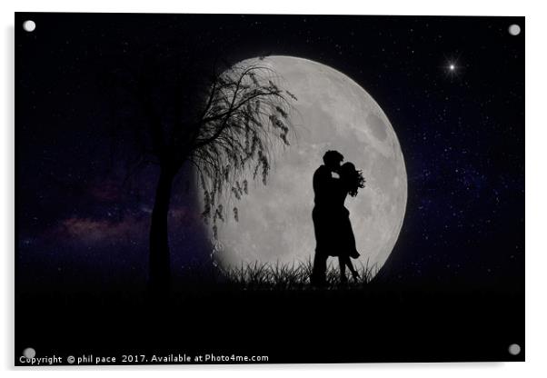 The moonlight lovers Acrylic by phil pace