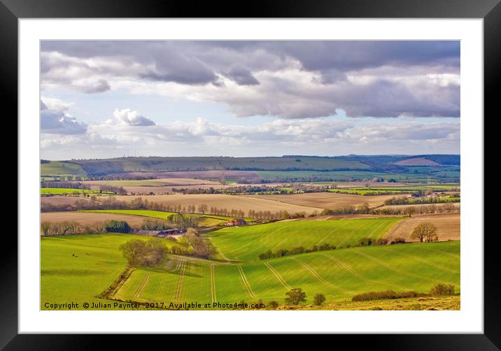 View from Butser Hill in Hampshire Framed Mounted Print by Julian Paynter