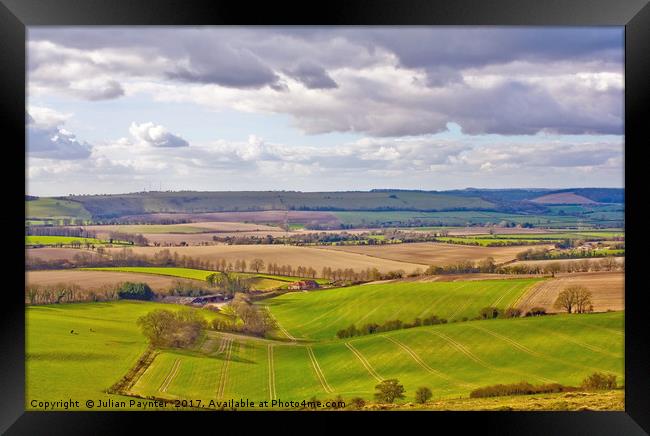 View from Butser Hill in Hampshire Framed Print by Julian Paynter