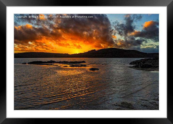 Sunset Over Rockcliffe Bay Framed Mounted Print by Reg K Atkinson