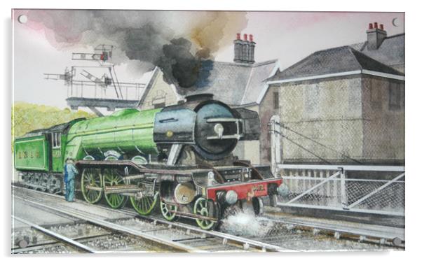 4472 Steam Engine Acrylic by John Lowerson