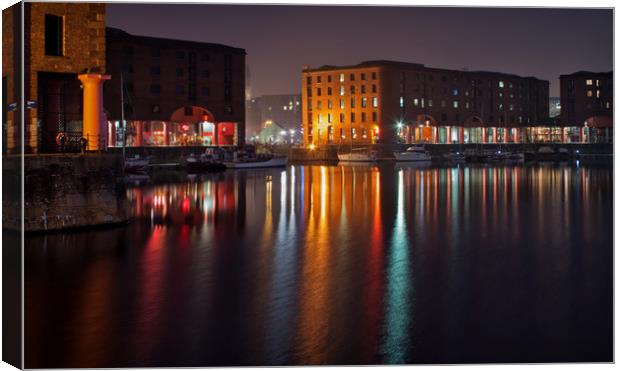 Reflections of Albert Dock Canvas Print by David McCulloch