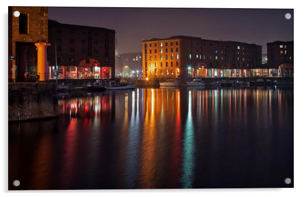 Reflections of Albert Dock Acrylic by David McCulloch