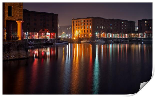Reflections of Albert Dock Print by David McCulloch