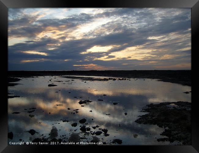 Dusk on the Kent Coast Framed Print by Terry Senior