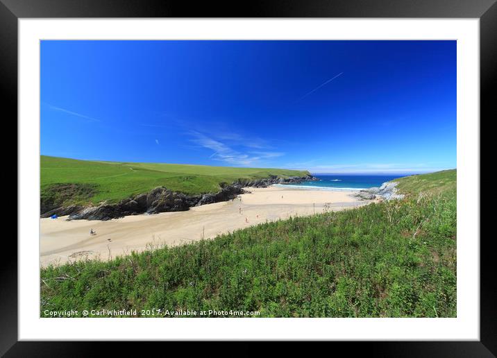 Polly Joke Beach in Cornwall, England. Framed Mounted Print by Carl Whitfield