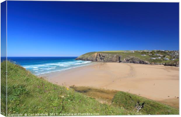 Mawgan Porth Beach in Cornwall, England. Canvas Print by Carl Whitfield