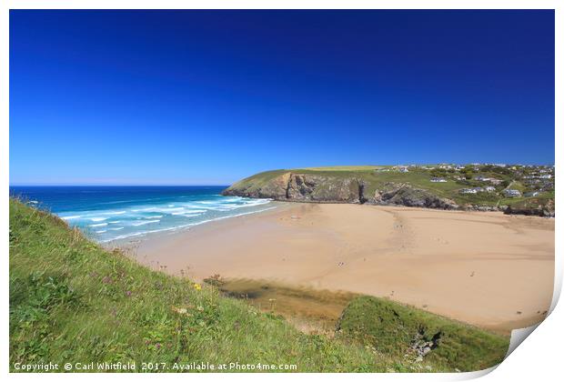 Mawgan Porth Beach in Cornwall, England. Print by Carl Whitfield