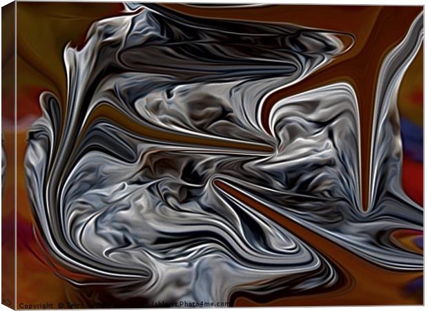 Liquid Alloy an up-cycled plastic abstract art cre Canvas Print by Terry Senior