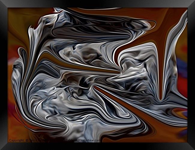 Liquid Alloy an up-cycled plastic abstract art cre Framed Print by Terry Senior